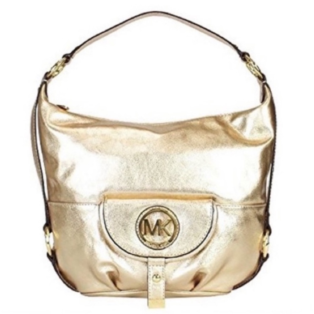 Michael Kors Gold Metallic Bag pristine condition - Picture 4 of 17